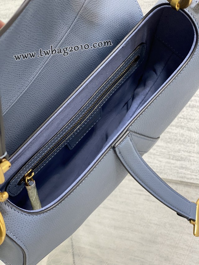 Dior专柜新款迪奥顶级原单原厂皮牛仔蓝大号经典马鞍包 djfk1086